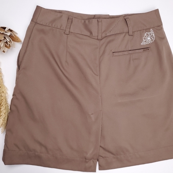 Izod XFG Stretch Brown White Floral Skirt sz 4 - Picture 4 of 15